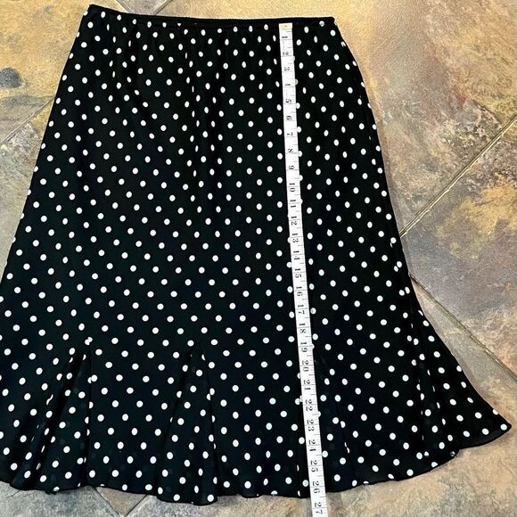 Worthington Blue Polka Dot Pleated Black Skirt 10 - Picture 4 of 8